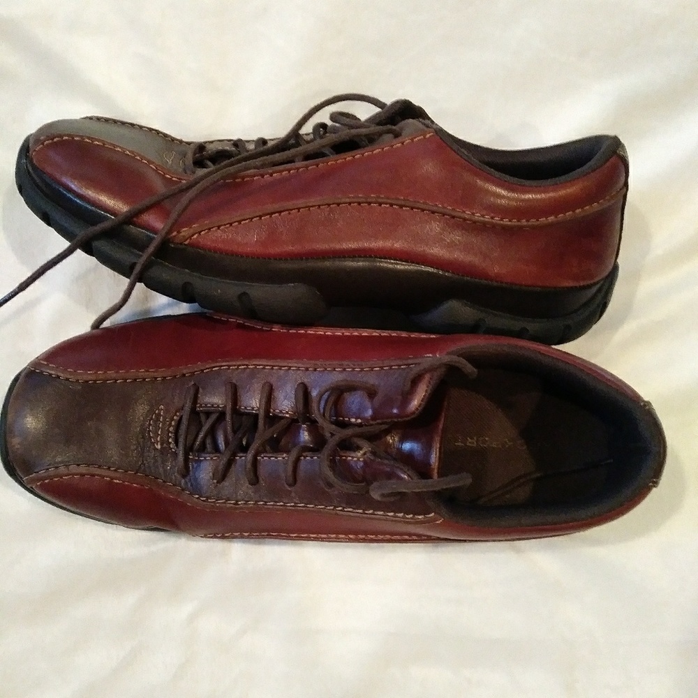 Rockport 2-tone leather bowling style shoes Sz 9.5